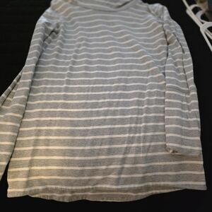 Merona Gray and White Striped Top